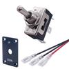 Weideer Toggle Switch with UP/Down Panel Momentary 16A 250V (ON)/Off/(ON) 3 Pin Heavy Duty Toggle Switch with Waterproof Cap and Wires for RV Car