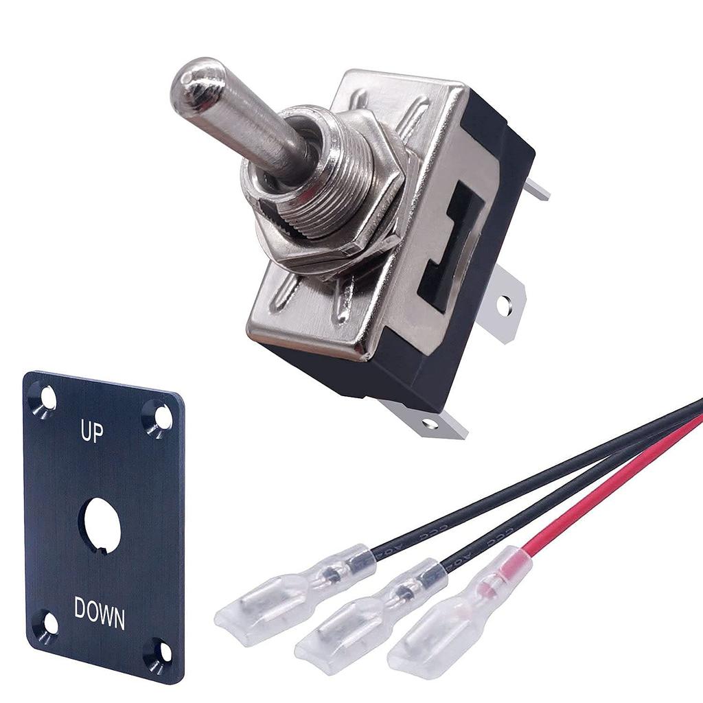 Weideer Toggle Switch with UP/Down Panel Momentary 16A 250V (ON)/Off/(ON) 3 Pin Heavy Duty Toggle Switch with Waterproof Cap and Wires for RV Car