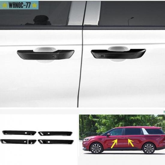 5pcs Fit For Kia Carnival - Glossy Black ABS Side Door Handle Cover Trim