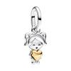 Copper Metal Christmas Eve&Starlight&Love&Sun and Moon Dangle Charm Bead Component Compatible With Do It Yourself Bracelet High Quality Fine Jewelry