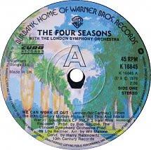 7inch Record FOUR SEASONS - We Can Work It Out  K16845 Warner Bros. Re 1976 UK Rock Used