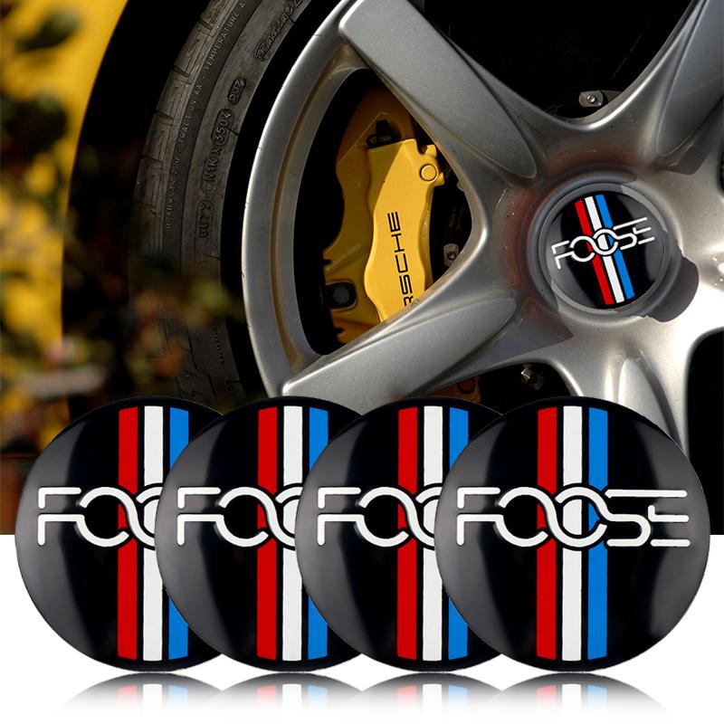3D Car Aluminum Emblem Car Wheel Center Hub Cap Dust Cover Sticker for Ford Mustang FOOSE ST Racing Fiesta Shelby CVS1