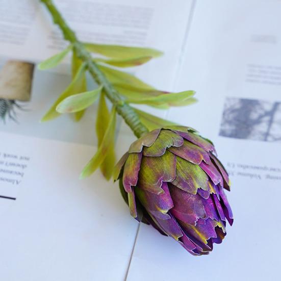 Artificial Artichokes Realistic Fake Protea Cynaroides Home Wedding Party Table Centerpiece Floral Arrangement Indoor Outdoor Faux Flower Decoration