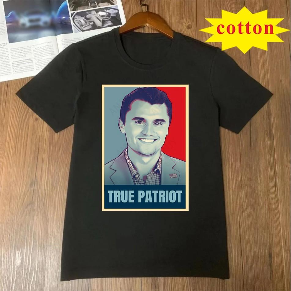 Charlie Kirk Commemorative Printed Tshirt With American Commemorative Style Unisex Casual Short Sleeved Shirt