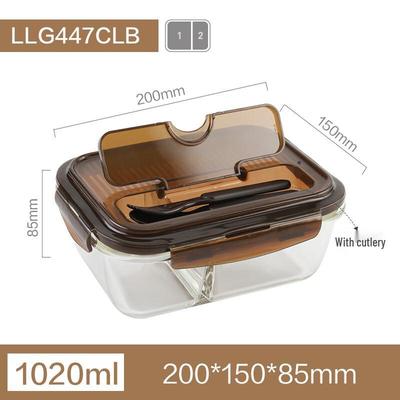 2-Compartment Glass Food Container