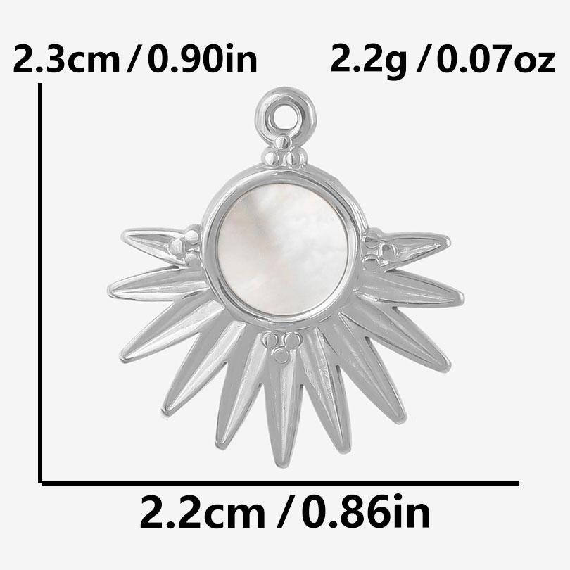 4Pcs No Fade Metal Stainless Steel Charm Real Natural Abalonewhite Shell Angel Sun Connector Charms For Jewelry Making Supplies