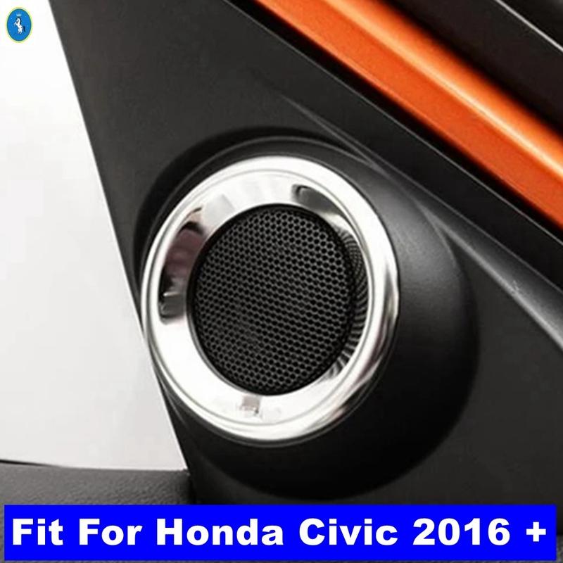 Auto Pillar A Stereo Speaker Audio Sound Loudspeaker Decor Ring Cover Trim Kit For Honda Civic 2016 -  Interior Accessories