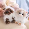 Simulation Cat Plush Doll Pendant PP Cotton Long Hair Cat Keyring Fashione Bag Pendant  Kids