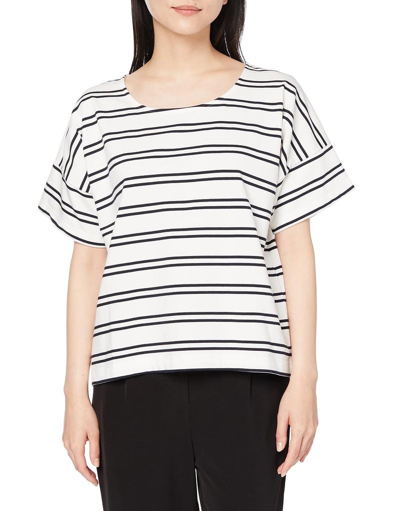 Aigle Official Short Sleeve Striped ZTFAH16 Women's T-Shirt, White,