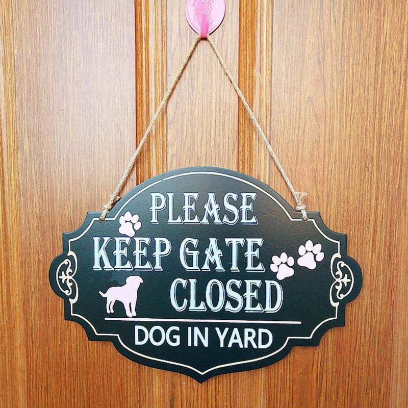 Pet Safety Sign Rusts Free Weatherproof Dog Safety Sign Easy to Install 12.99x9.05inch Wood Please Keep Gate Closed Sign