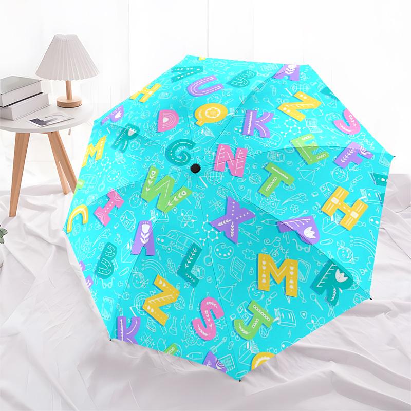 

1pc Colorful Alphabet Pattern Umbrella with Plastic Handle,Compact & Stylish,Cartoon Pattern,Outdoor UmbrellaPT503