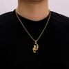 European American Versatile Personalized Necklace Men's Stainless Steel Trendy Creative Design Mermaid Moon Titanium Accessories