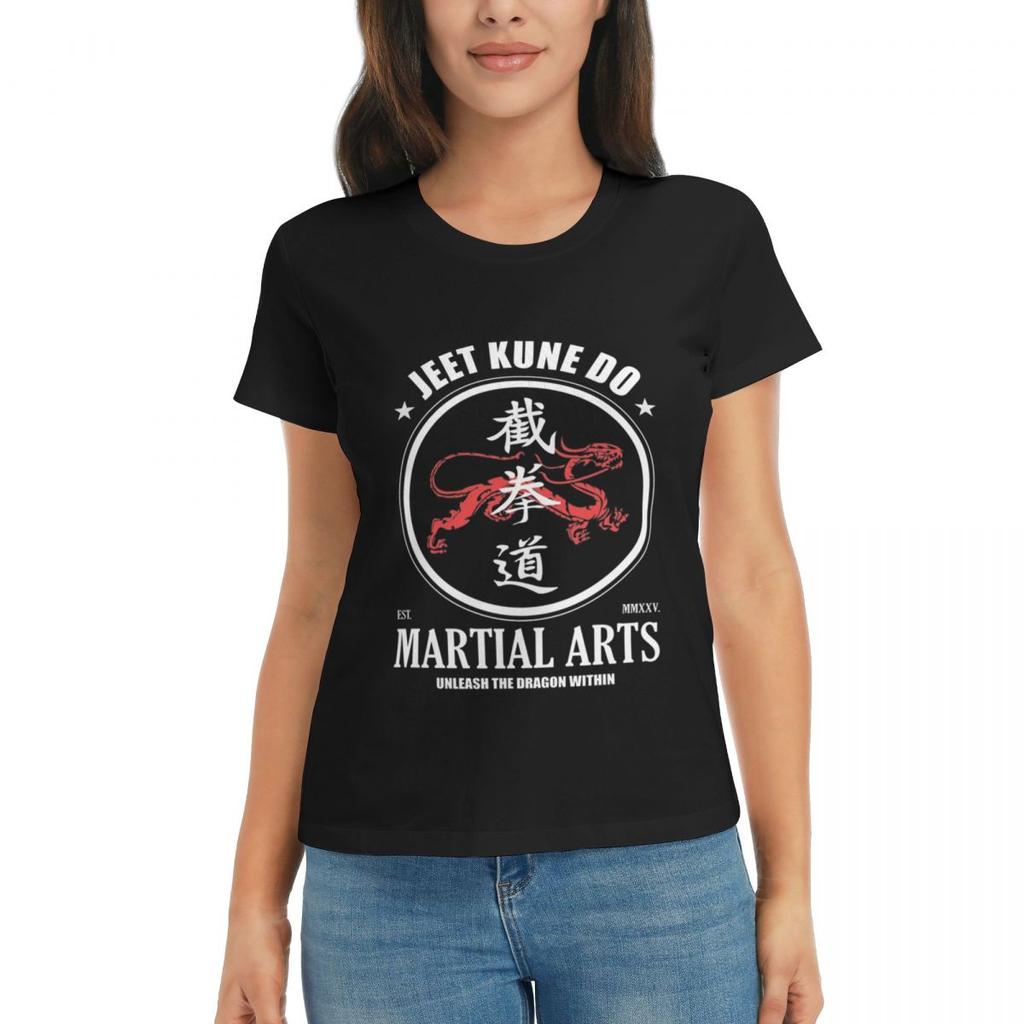 Women TShirt Unleash The Dragon Within Jeet Kune Do Dragon Power Short Sleeve Tees Cotton T Shirts Clothes Tops Streetwear