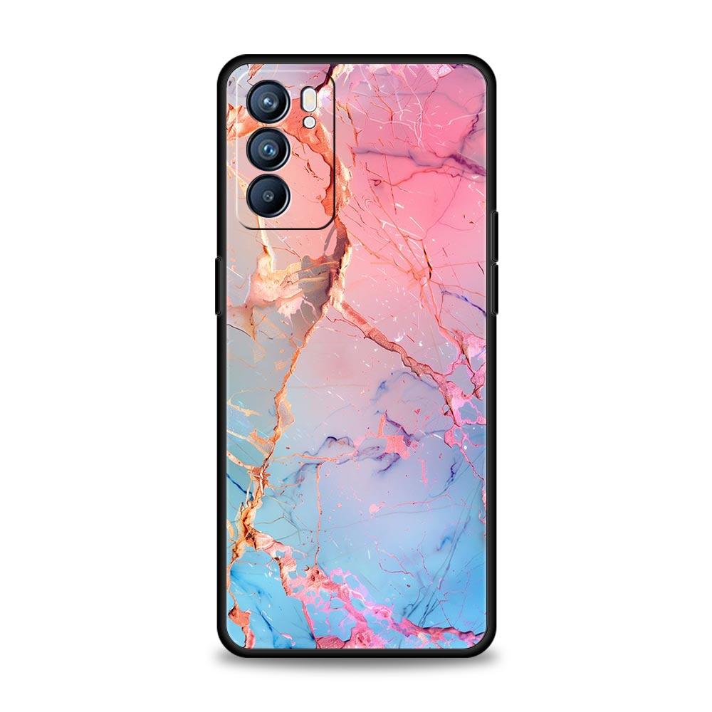 Phone Case For Oppo Find X6 Pro X5 A54 A53 A52 A9 A15 A95 A17 A16 A76 A74 A57 A31 Reno8 Reno7 Reno6 Pro 5G Cover Marble
