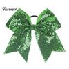 Shiny Hair Bows for Girls Sequins Bows, Elastic Tie, Large Cheerleading Stage Costume Accessories Band Ponytail Holder, Glitter Scrunchies Women Teens