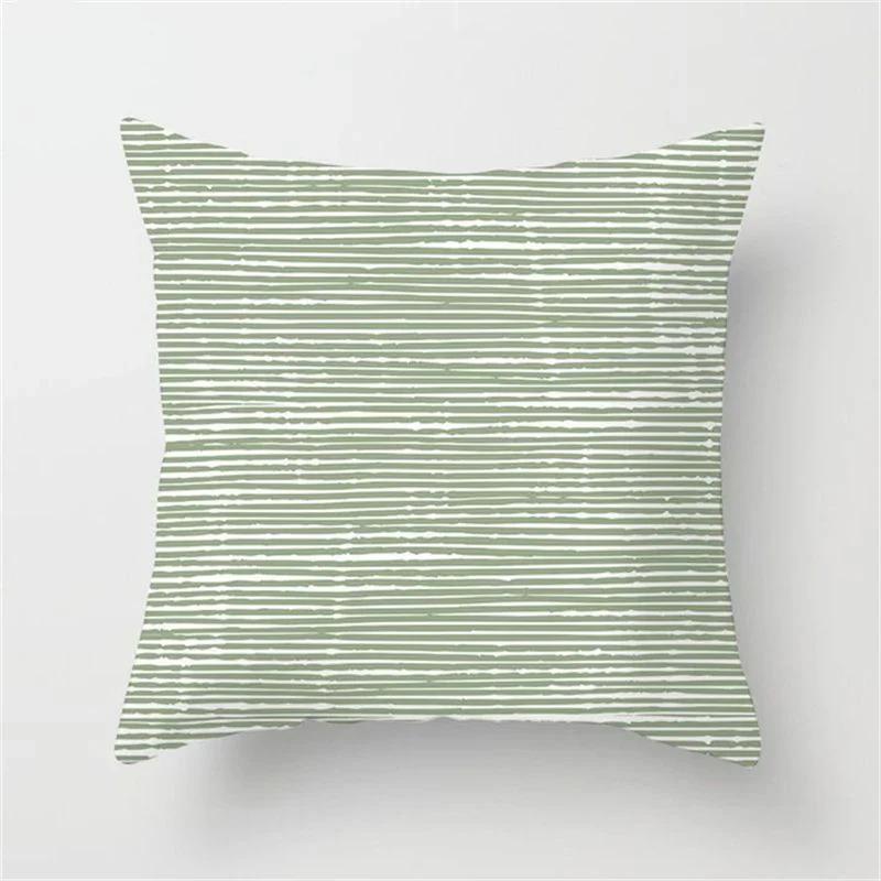 Green Pillowcase Printed Cushion Cover Abstract Geometric Sofa Decoration