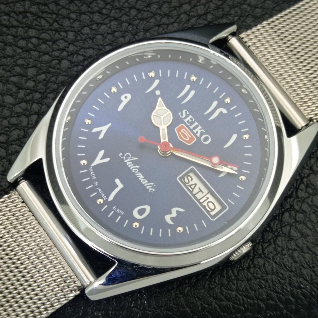 JAPAN VINTAGE REFURBISHED SEIKO 5 AUTOMATIC 6309A MENS BLUE DIAL WATCH A442450-1