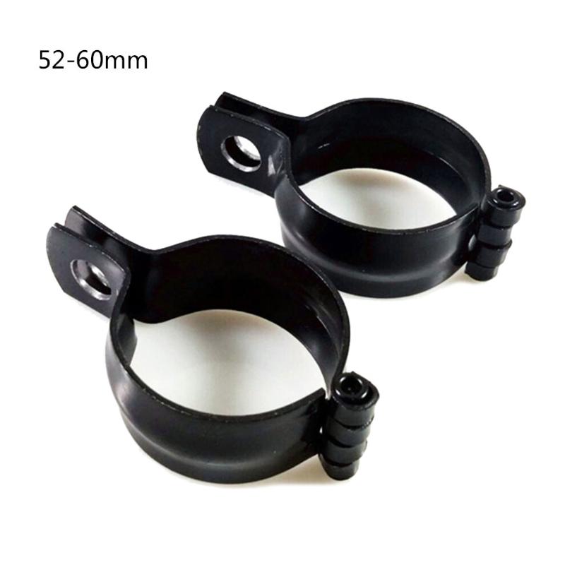 2pcs Spotlight Mount Brackets Stable Light Clamp Holders Replaceable Motorcycle Light Parts - Black / Silver