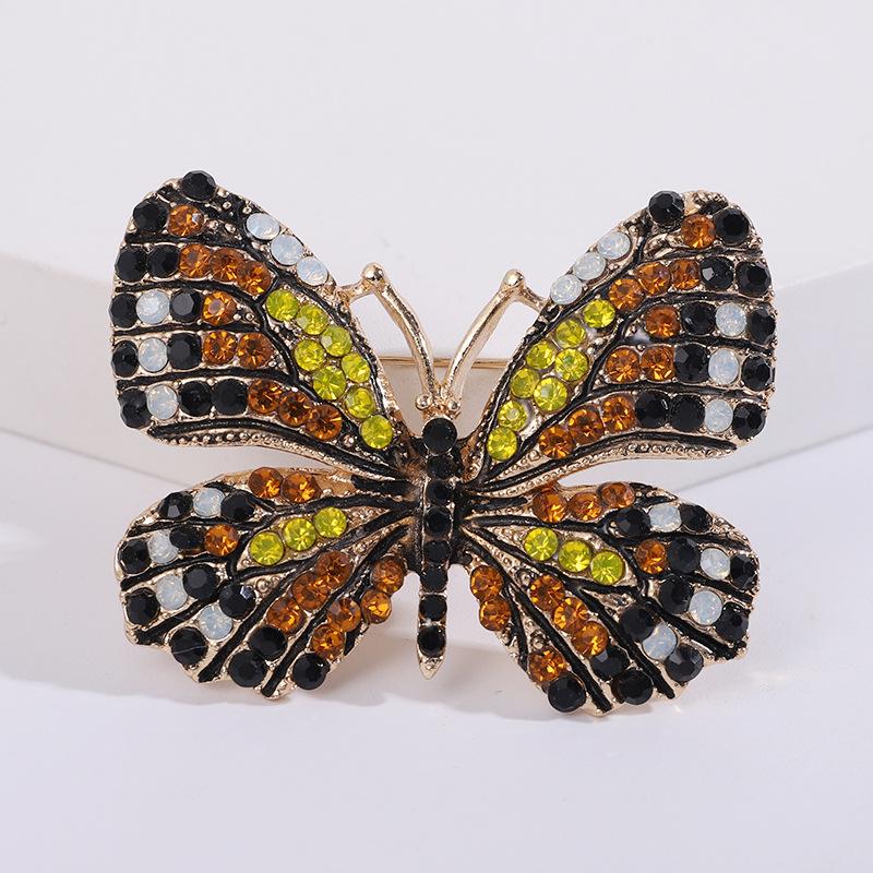 

Брошь в виде мультяшного животного из сплава со стразами, брошь в виде бабочки высокого класса, стильная одежда, аксессуары, брошь-булавка темно-коричневого