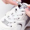 Silver Diamond buckle No Tie Shoe laces Elastic Laces Sneakers Tennis Shoelaces without ties Flat Shoelace for Shoes accessories