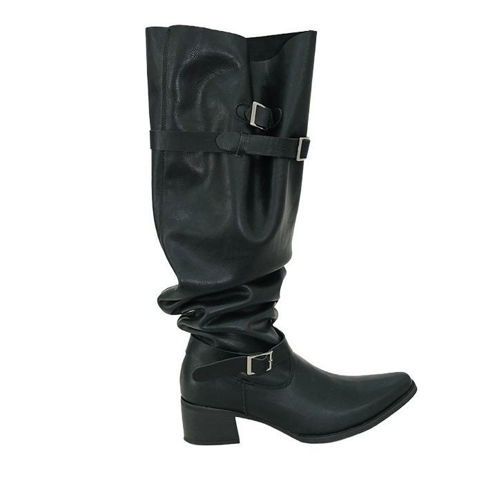 Super Fire Boots Pants Pants Boots Women's 2025 Spring New Pointed Thick Heels But Knee Pile Boots Big Tube Wai Knight Boots