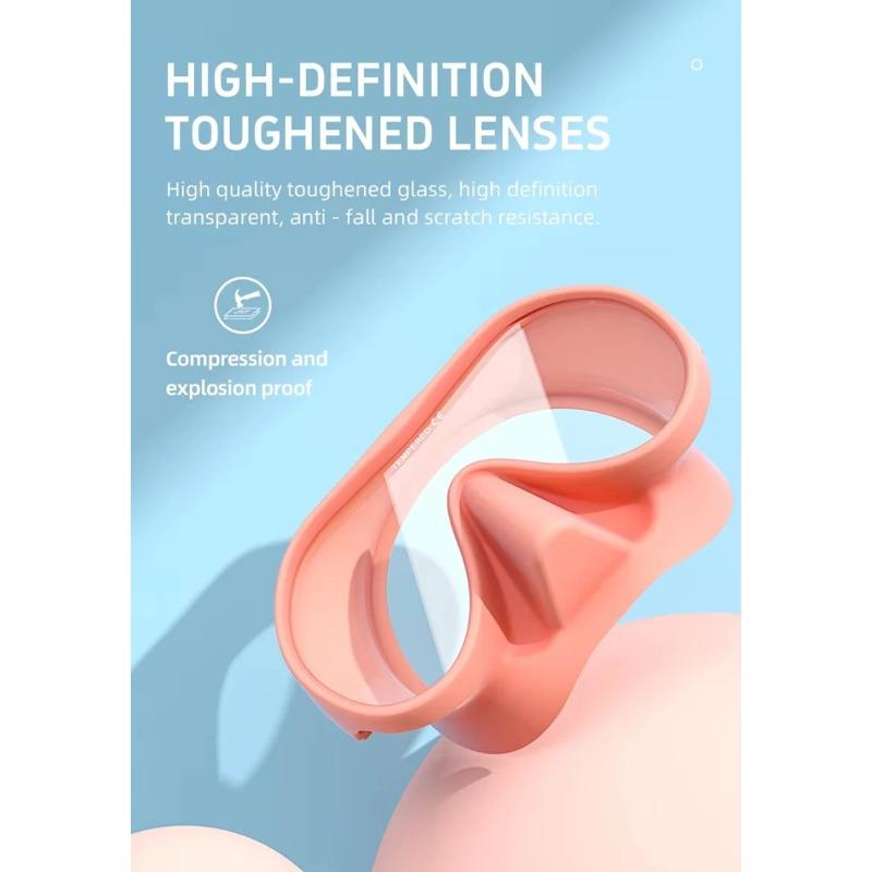 NEW Tempered Glass Freediving Mask Snorkeling Set Foldable Snorkel Diving Mask All-Inclusive Silicone