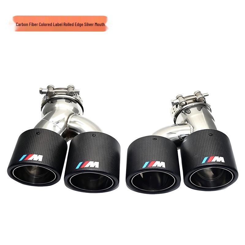 Compatible with BMW 5 Series G30/G38 525li/530 Quad Outlet Exhaust Pipe Titanium Black Tailpipe Cover