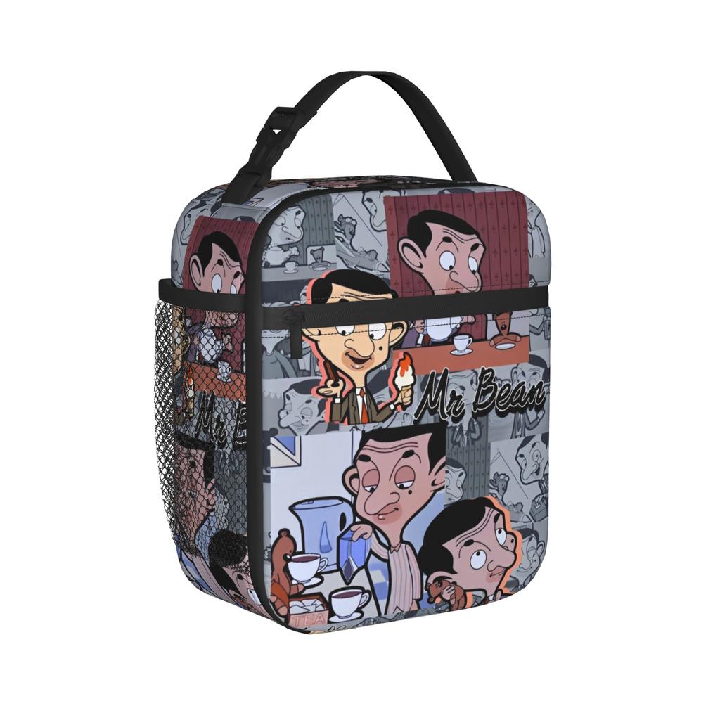 Comedy Mr Bean Insulated Lunch Bag Portable Lunch Container Thermal Bag Lunch Box Tote Office Travel Men Women