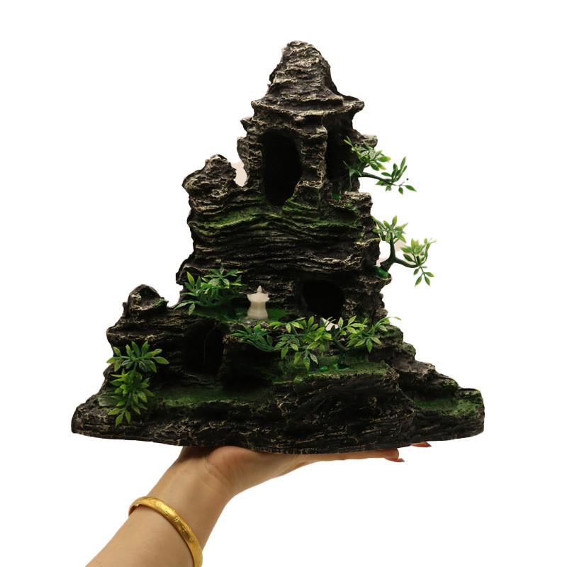 Aquarium Decoration Resin Aquarium Rockery Mountain Decoration Artificial Rock Cave Stone Simulation Creative Mountain Stone