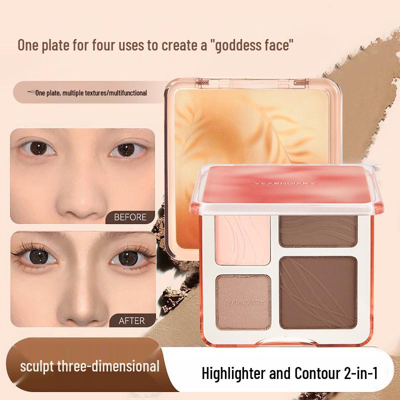 

Палетка для лица из четырех цветов Longing for Diary: Матовый, Землистые тона, Хайлайтер и контур, Подходит для начинающих, Осветляющий и стойкий. Brightening Matte Palette