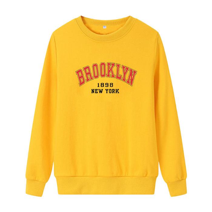 Unisex Korean Style Long Sleeve Letter Print Sweatshirt - Autumn/Winter Round Neck Pullover