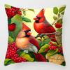 Bird, Flower and Parrot Pattern Throw Pillow Cover with Short Plush Print for Living Room Sofa Decoration Cushion Cover