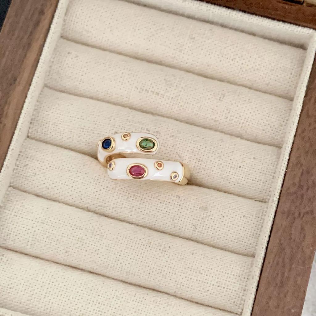 Bagues ouvertes en émail coloré à glaçure dégoulinante pour femmes Mode Nouveau Bijou Cadeau Fête Quotidien Vente en gros anillos