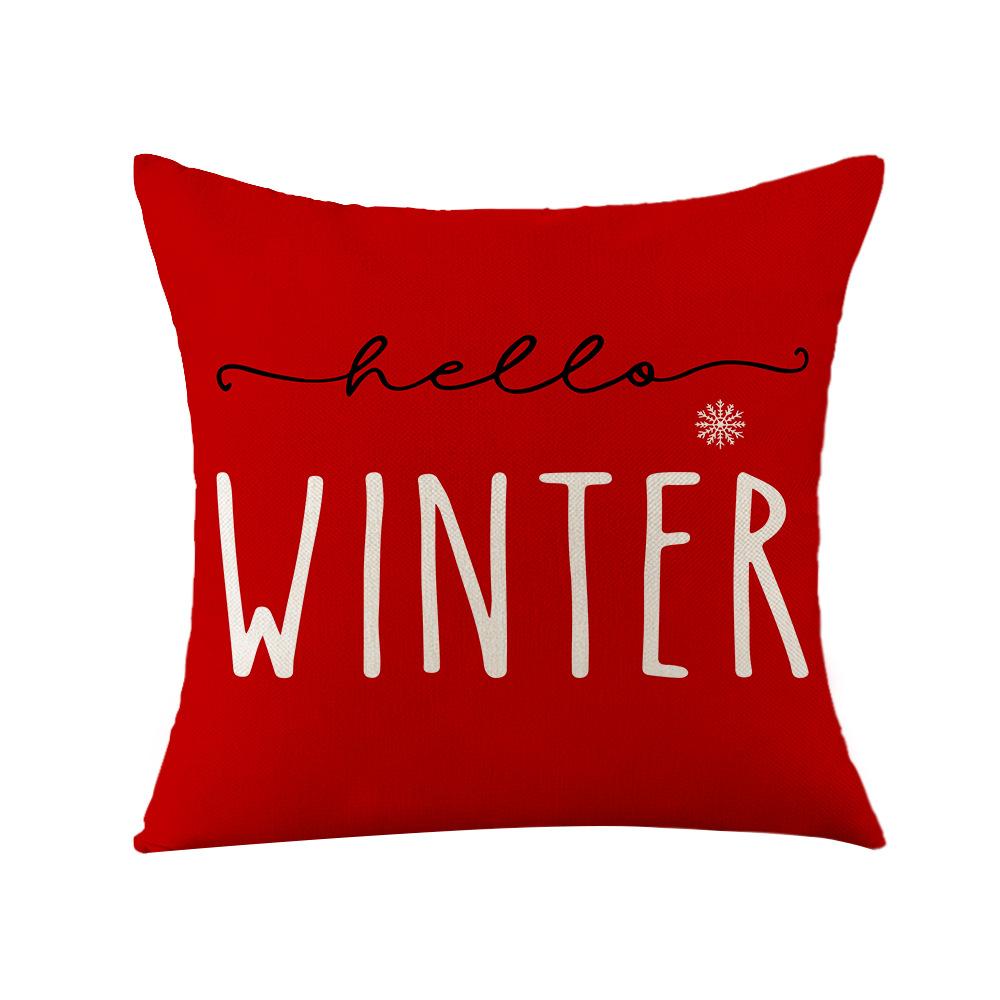 Christmas Pillow Live Linen Printed Sofa Pillow Cover Santa Living Room Cushion Cover