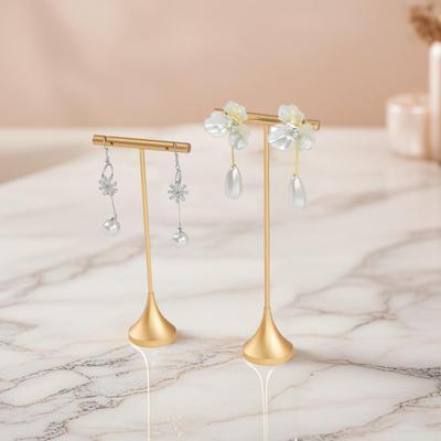 Metal T Bar Earring Display Stand for Shop Selling Stud Earrings Storage Holder Dangle Jewelry Ring Photography Organizer Hanger
