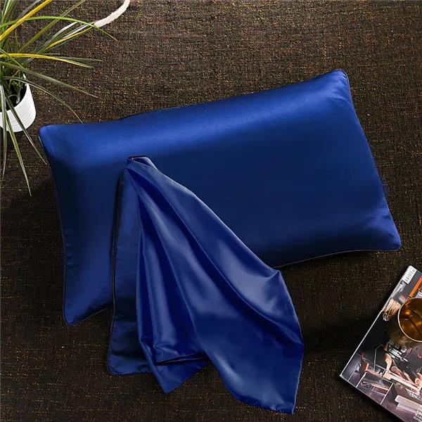 Funda de almohada de seda lavada fresca, funda de almohada suave y sedosa, funda de almohada desnuda para dormir, 48x74cm