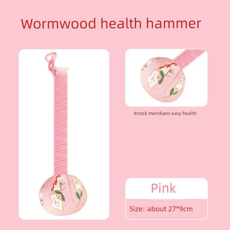 Noai Grass Hammer Health Care Meridian Knocking Hammer Massage Dredging Hand-Held Medicine Health Care Hammer Pat Eight Deficiency Brocade Hammer 1 Long Mugwort Hammer [26cm] Pink