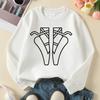 Kids Crewneck Sweatshirt, Outline Ballet Pointe Shoes Graphic Print,Spring Autumn Casual Sport Tops
