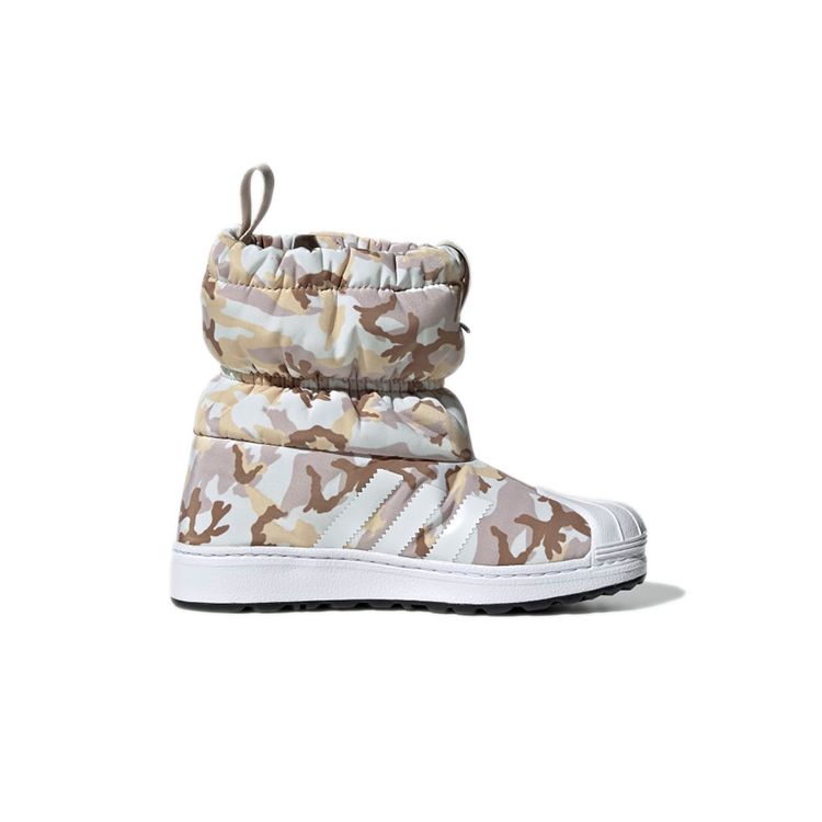 Adidas Originals Superstar Comfortable Durable Snow Boots Kids Boots White Brown EE7261