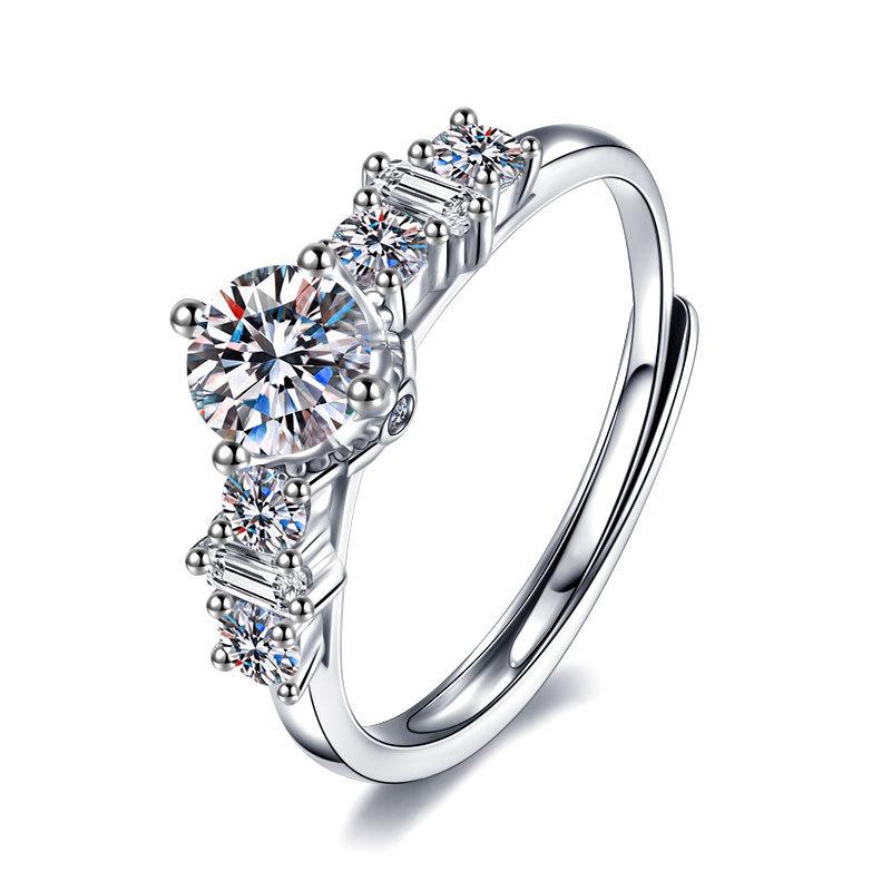 

Классическое кольцо Sissi Princess Ring из серебра 925 пробы с квадратной короной и открытым кольцом, бриллиантовое кольцо стоимостью 50 центов Opening Adjustable