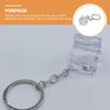 Transparent Ice Cube Acrylic Pendant 3D Geometric Ice Keychain  Zinc Zinc Alloy Charms Gifts