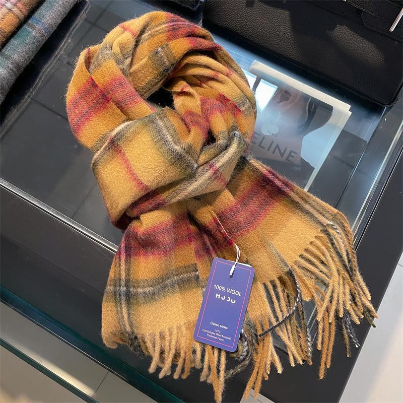 Plaid Scarf Women's Winter Winter Student Versatile Men's and Women's Warm Couple Wool Scarf