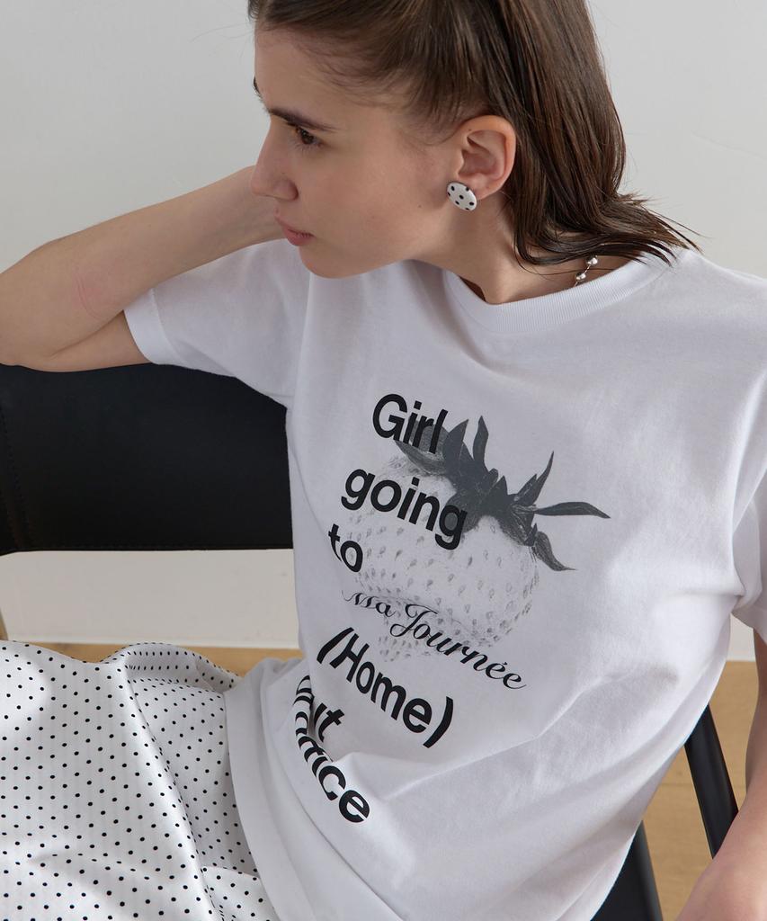 MA JOURNEE M Strawberry Short Sleeve T-Shirt_White