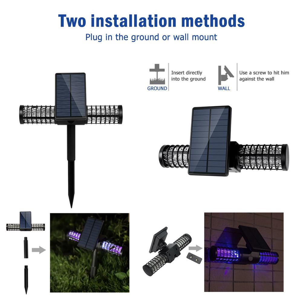 Mosquito Killer UV LED Lamp IP65 Waterproof Insect Trap Light Solar USB Charging Mosquito Ant Fly