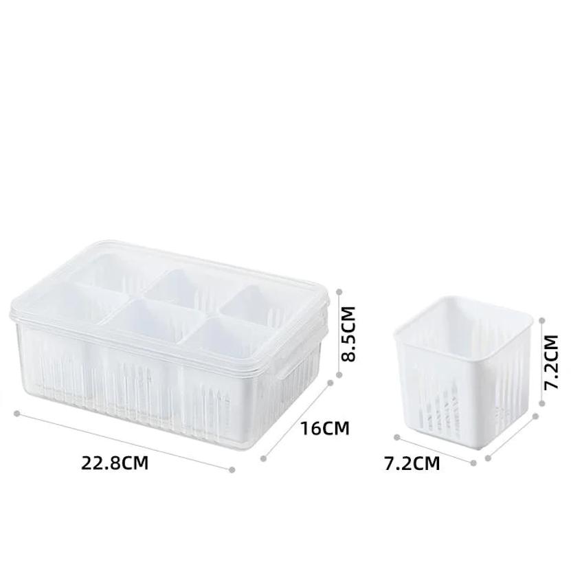 Refrigerator Food Drain Fresh-keeping Box Ginger Garlic Onion Pepper Storage Box Fruit Vegetable Drain Basket Kitchen Organizer