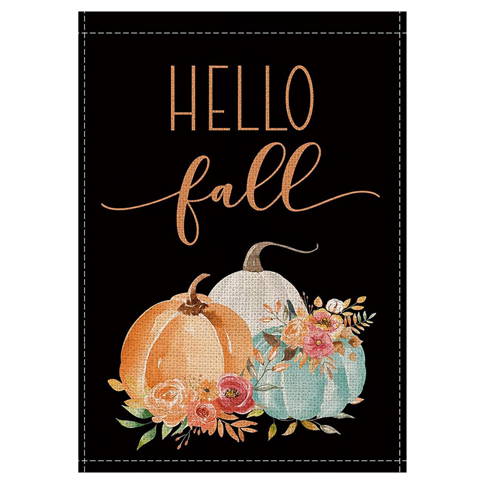 

(Никита) Осенние украшения флага сада тыквы флористические вертикальные 12,5 кс 18 дюймов на открытом воздухе One Size