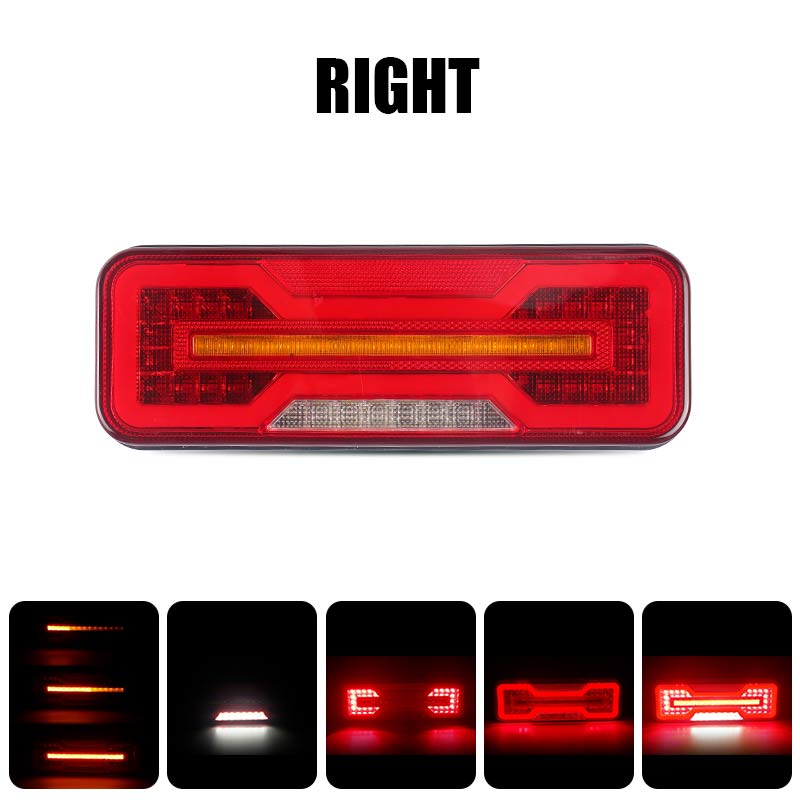 LED Combination Tail Lights DRL Dynamic Turn Signal Light Reflector Brake Reverse Light For Trailer Truck Tractor Camper 12V 24V