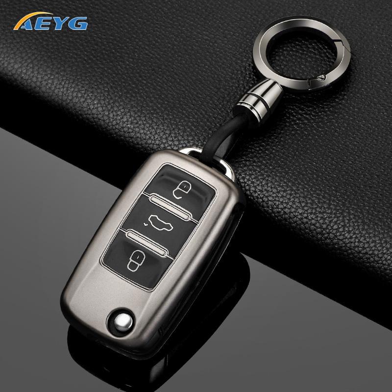 Tpu Car Flip Key Case Fob Keychain Suit For Volkswagen Vw Polo Golf Passat Tiguan Beetle Caddy Eos Skoda Octavia Seat Leon Alte