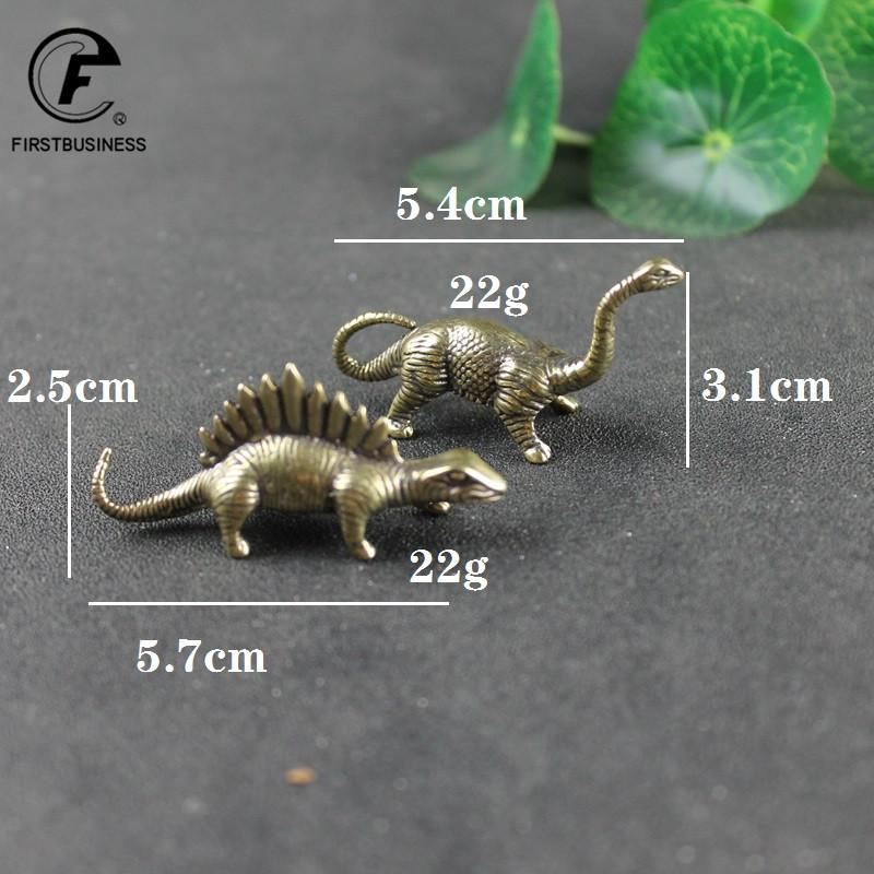 Massives Messing Jura Dinosaurier Kleine Statue Büro Schreibtisch Ornamente Tee Haustier Handwerk Tierfiguren Miniaturen Kinderspielzeug Geschenk