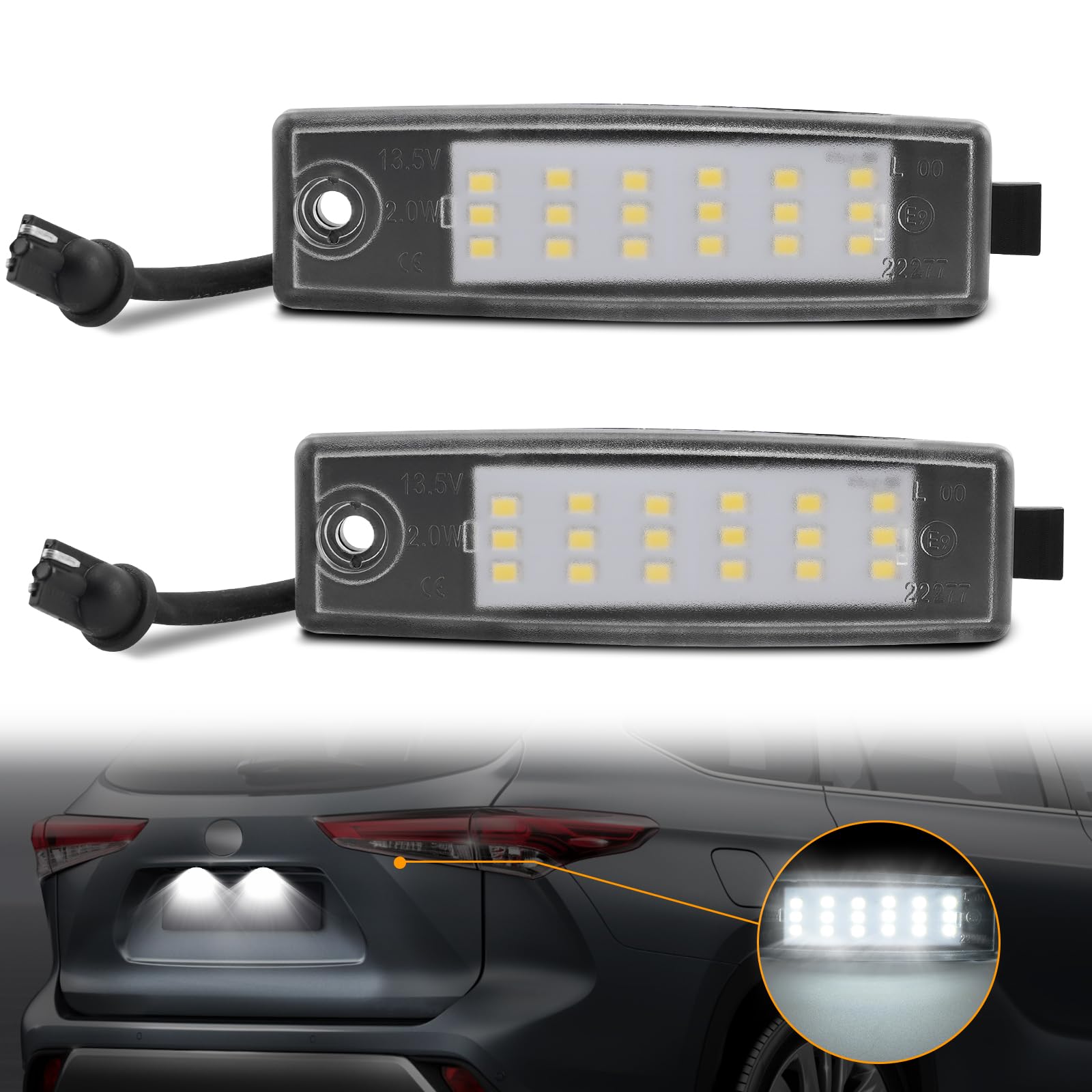 

GemPro Hiace 200 Series Regius Ace Standard Wide LED License Plate Light for Toyota